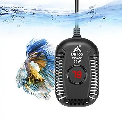 Small Aquarium Heater 50w Mini Fish Tank Heater 50 Watt Submersible With Led Tem • $17.96