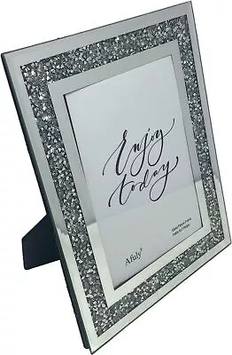 Crystal Mirrored Glass Photo Frame Elegant Decor Picture Display Home Decor • £15.92