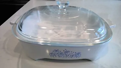 Vintage Blue Flower Casserole Dish W/lid. Microwave Browning Dish Model #8467310 • $12.97