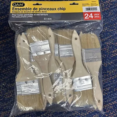 2  Chip Brush 24 Pack Set 100% Natural China Bristle All Paints Stains Varnish • $12.90