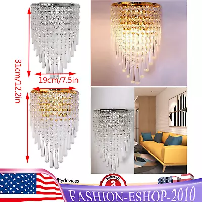 Crystal Chandelier Wall Lamp Pendant Light Fixture Lighting Modern Gold/Silver • $32.30