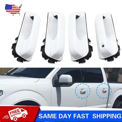 Front & Rear Door Handle Set For Ford F250 F350 2017 2018 2019 2020 Oxford White • $97.99