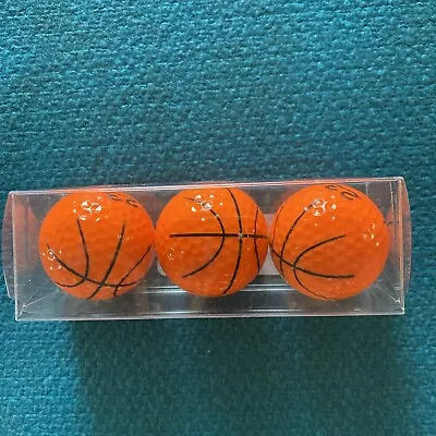 LOT OF 3 RARE  90's MICHAEL JORDAN #23 ORANGE BASKETBALL LOGO GOLF BALLS NEW!!! • $51.38