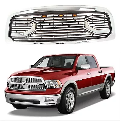 Chrome Front Grille For 2009-2012 Dodge RAM 1500 Grill Wtih Letters And LEDs • $259.88