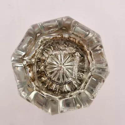 Vintage 8 Point Glass Crystal Doorknob On Brass With Set Screw • $11.95