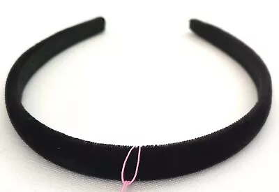 NEW 1.5cm Wide Black Velvet Fabric Aliceband Headband Women Fashion Winter • £3.99