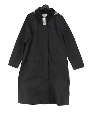 FatFace Women's Coat UK 16 Black Polyester With Cotton Trench Coat • £29
