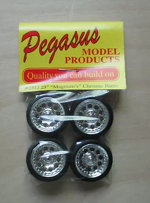 MAGNUM CHROME RIMS W TIRES PEGASUS 1:24 1:25 CAR MODEL ACCESSORY 2312 • $8.99