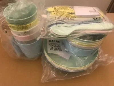 IKEA Kalas Children's Kids Plastic Plate Cups Bowls Cutlery Set • £7.50