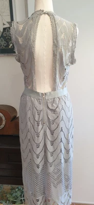 $8 • Buy DANITY Size Large L Grey Fitted Lace Dress - Cocktail, Party, Wedding, Frock