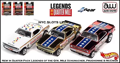 Auto World New 3 Car Rel. 26 Legends Of The Quarter Mile Fits Aurora AW SC369 • $79.95