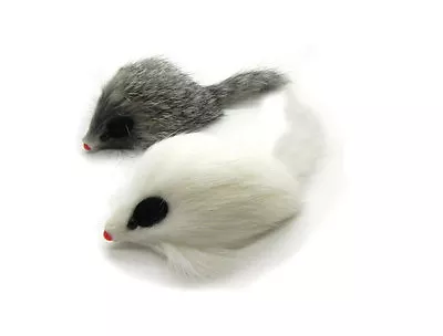 Real Rabbit Fur Long Hair Mouse Cat Toy - 2pk • $5.99