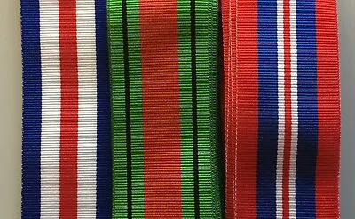 Full Size British Military Medal Ribbons World War 2 6  Lengths  *[MEDRIB] • £4.40