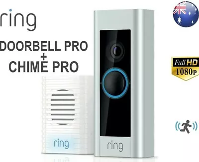 Ring Video Doorbell Pro With Ring Chime Pro - Satin/nickel 1080p Wiring Requir • $229