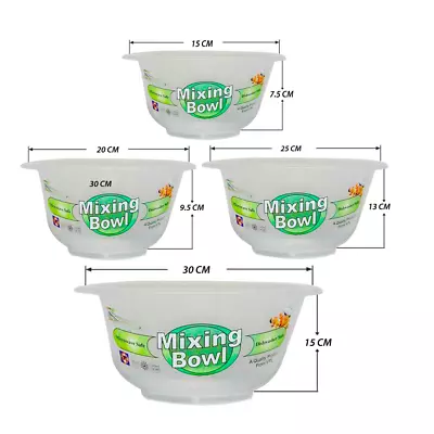 £4.89 • Buy Deep Mixing Bowl Plasitc Cooking Baking Salad Serving Bowl Flat Base