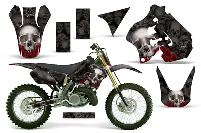 Graphics Kit Decal Sticker Wrap + # Plates For Suzuki RM250 1996-1998 BONES BLK • $259.95