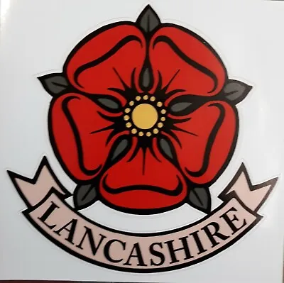 £5.50 • Buy Large Lancashire Rose Car Vespa Lambretta Scooter Camper Van Motorhome Sticker