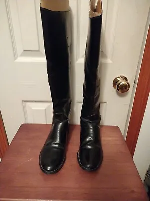 Vintage Black Leather Women's English Riding Boots • $55