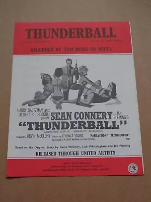 James Bond - Thunderball 1965 Film Sheet Music (Sean Connery/Claudine Auger) • £30