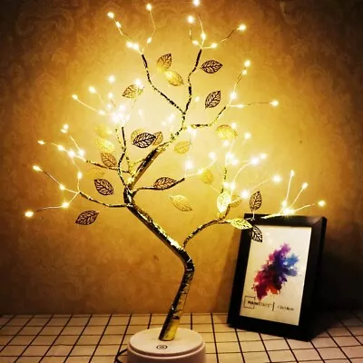 72 LED Night Light Tree Table Desk Lamp Silver Branch Battery USB Party Decor ≖ • $25.45