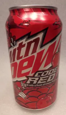 Empty Mountain Mtn Dew Code Red 12 Ounce Can Rush Of Cherry Made By Pepsi • $2.50