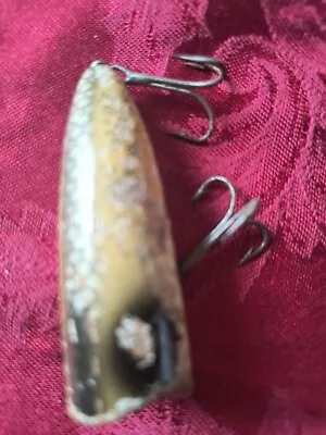 Old Lucky Wooden Fishing PLUG LURE Yellow Gold Green Red • $15