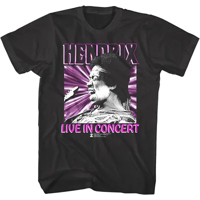Jimi Hendrix Live In Concert Men's T Shirt Purple Haze Vintage Guitar Hero • $32.50