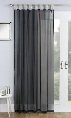 Vegas Diamante Voile Net Curtain Ready Made Tab Top Single Panel • £9.99