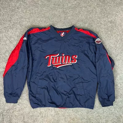 Minnesota Twins Mens Jacket Extra Large Pullover Navy Red Logo Patch Size Zip • $49.98