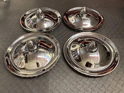 $95 • Buy Custom Bullet Chrome Wheelcovers Hubcaps - 15” - Hot Rod - JC Whitney Style