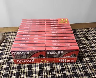 24-Pack Maxell UR 90 Minute Blank Audio Cassette Tapes Normal Bias Sealed Case • $34.99