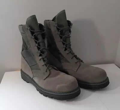 Military Boots Steel Toe Mens 10 R Mondo PT UFCW Suede/Leather Sage Green • $49.95