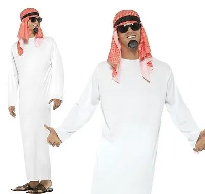 £24.99 • Buy Mens Fake Sheikh Fancy Dress Costume Arab Arabian Outfit By Smiffys