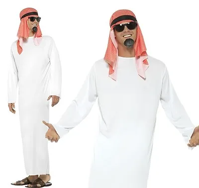 Mens Fake Sheikh Fancy Dress Costume Arab Arabian Outfit By Smiffys • £19.99