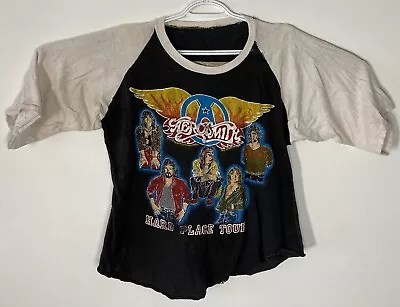 Vtg Vintage 1980s 80s Aerosmith Rock In A Hard Place Live Concert Tour T Shirt • $50.69