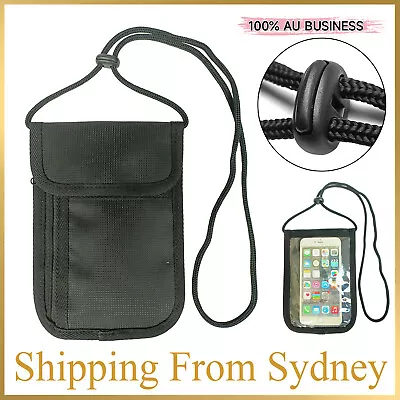$11.99 • Buy Pouch Travel Stash Card Holder RFID Passport Neck Security Wallet Bag Blocking