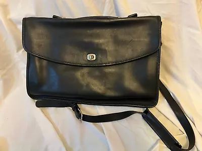 Vintage Coach Beekman Briefcase Chocolate Black Leather K13-5265 • $26.99