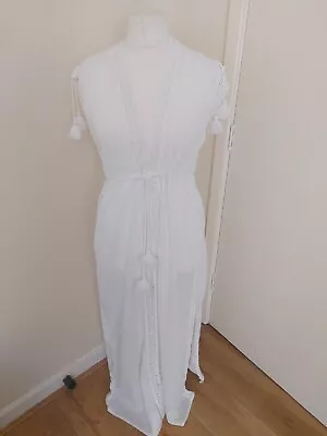 Melissa Odabash Dress Beach Cover Up Size UK L  White. INDIAN COTTON VGC • £55