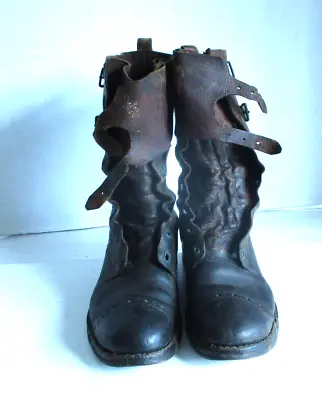 WW 2 US Army Or Marine Corps Double Buckle  Brown Boots • $195