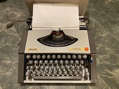 Vintage Olivetti Tropical Grey Portable Manual Typewriter 1970's In Case • £20