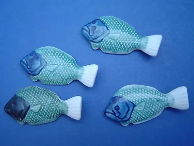 4 China Chopstick Rests As Blue Green Carps Marked Japanese Marks Exc Con • $41.06