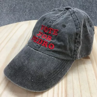 Vote For Pedro Baseball Cap Hat Mens One Size Gray Cotton Denim Adjustable Anvil • $17.99