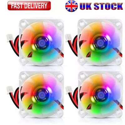 4x 40mm LED Fan 12V Hydraulic Bearing Brushless Cooling Fan RGB DC For 3D Print • £9.49