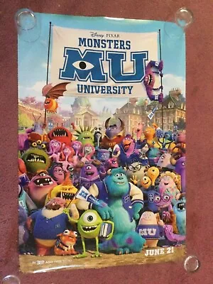 Monsters University 27x40 Original Theater Double Sided Movie Poster Disney • $20