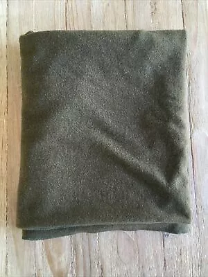 Vintage Wool Olive Army Green Camping Blanket 66”x74” • $50.57