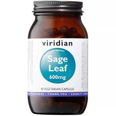 Viridian Sage Leaf 600mg 90 Vegetarian Capsules  • £20.99