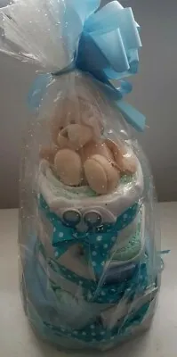  3 Tier Nappy Cake For A New Baby Boy - Baby Shower - Baby Gift   • £30