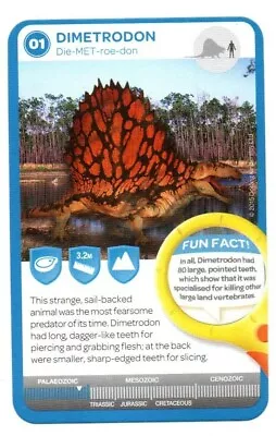 Woolworths Ancient Animals Trading Swap Collector's Single Card #01 Dimetrodon • $1.20