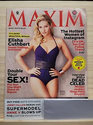 Maxim Magazine March 2013 Elisha Cuthbert Hottest Women Instagram Mens NM • $4