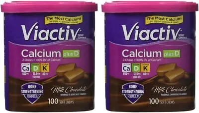 Viactiv Calcium Supplement Soft Chews Milk Chocolate 100-Count (Pack Of 2) • $59.99